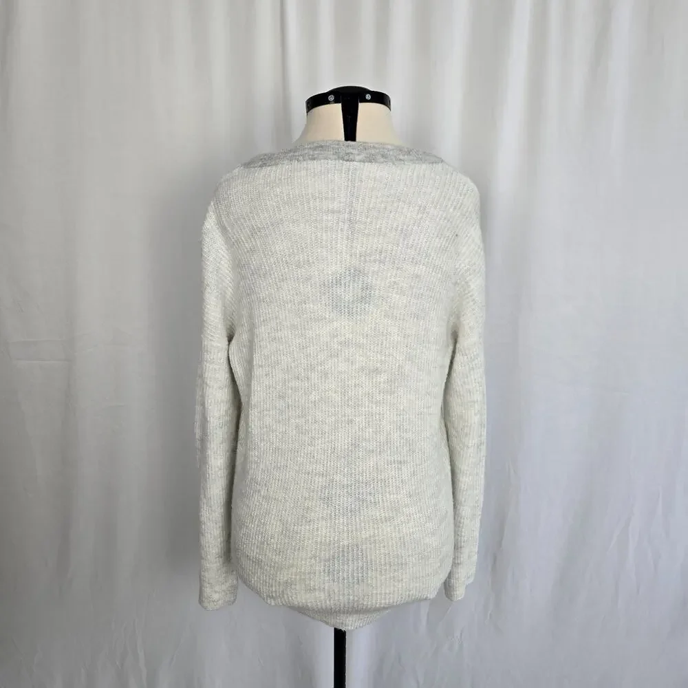 Pullover Knit Sweater Women's XL *** White Gray Heather